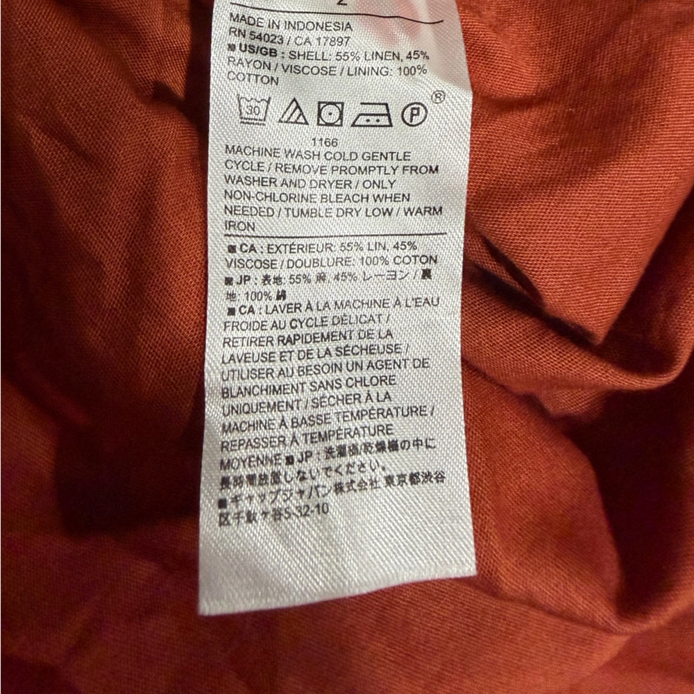 NWT Banana Republic Factory Linen-BLEND HIGH-NECK MIDI DRESS Leaf Print Size 2 - Picture 10 of 10